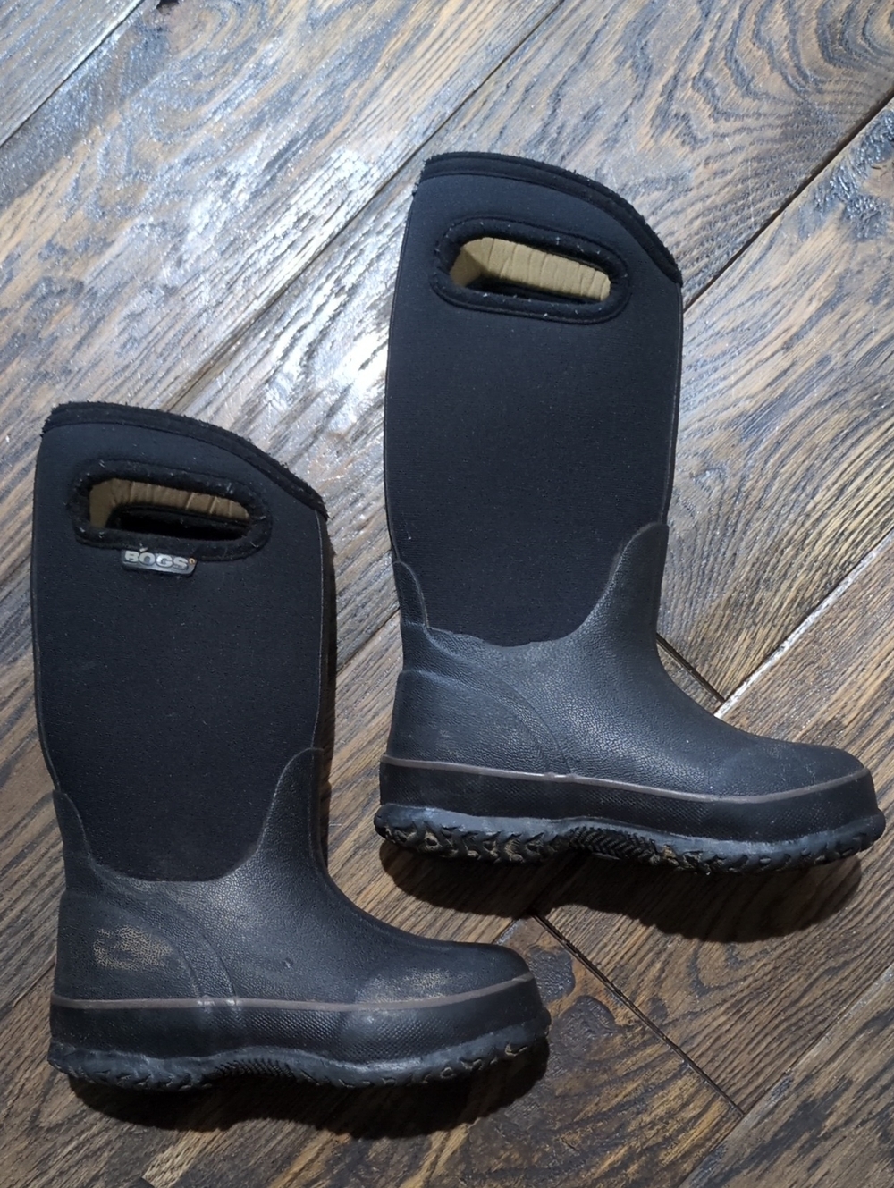 Bogs Kids Black Pull-On Waterproof Rain Boots
